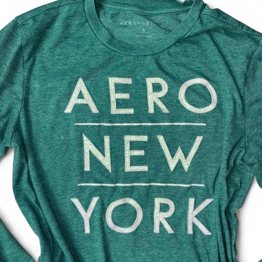 Aero New York Teal Long Sleeve Top small - Picture 2 of 4